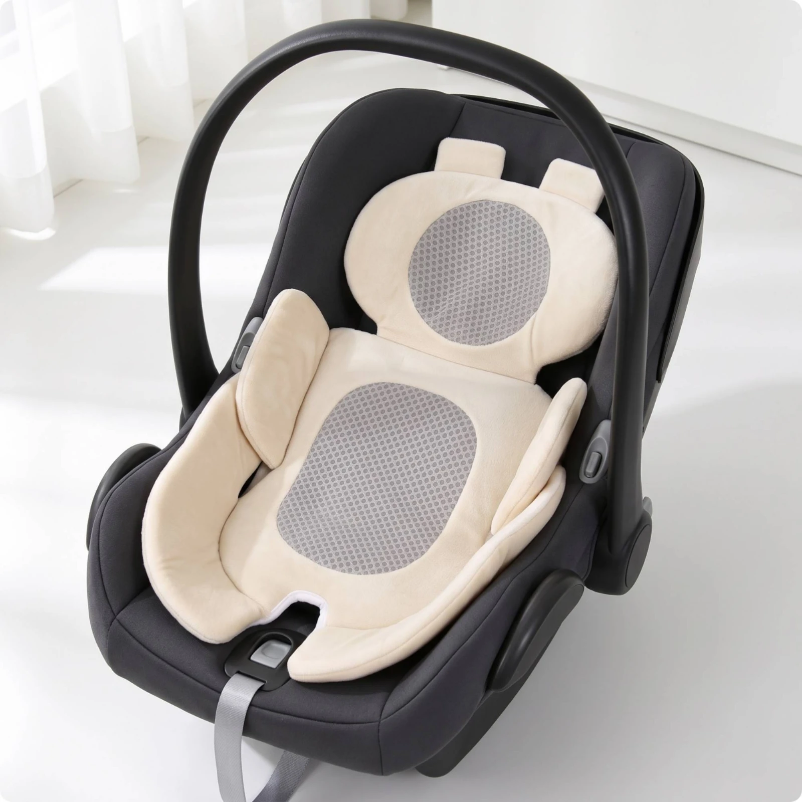 Baby Seat Insert Cushion Mesh Stroller Liner with Headrest Stroller Seat Liner Ergonomic Washable for Babies, Strollers, Travel
