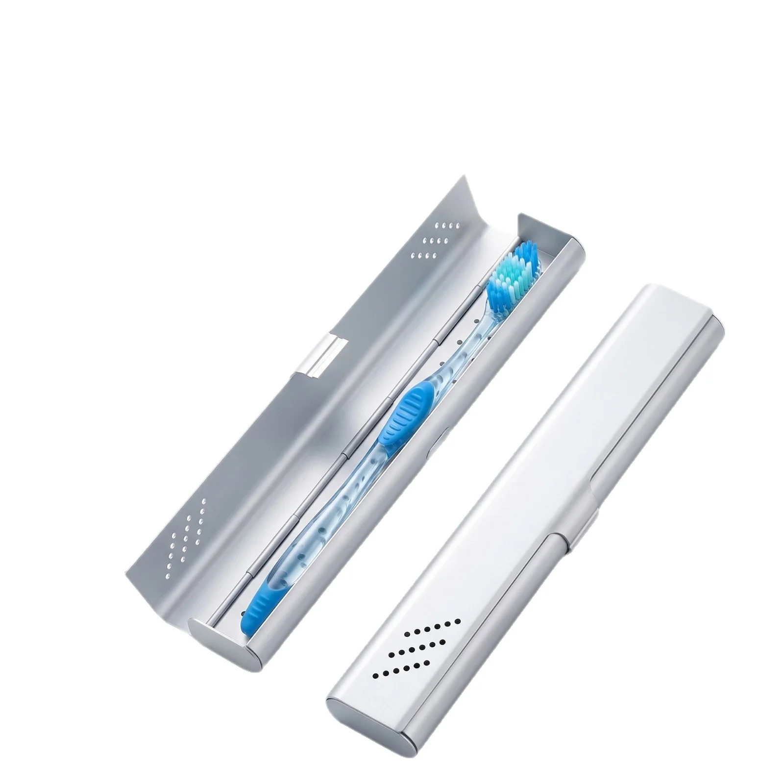 1 Pc Empty Aluminum Toothbrush Travel Case, Portable Travel Toothbrush Holder, Durable Manual Tooth Brush Box Container