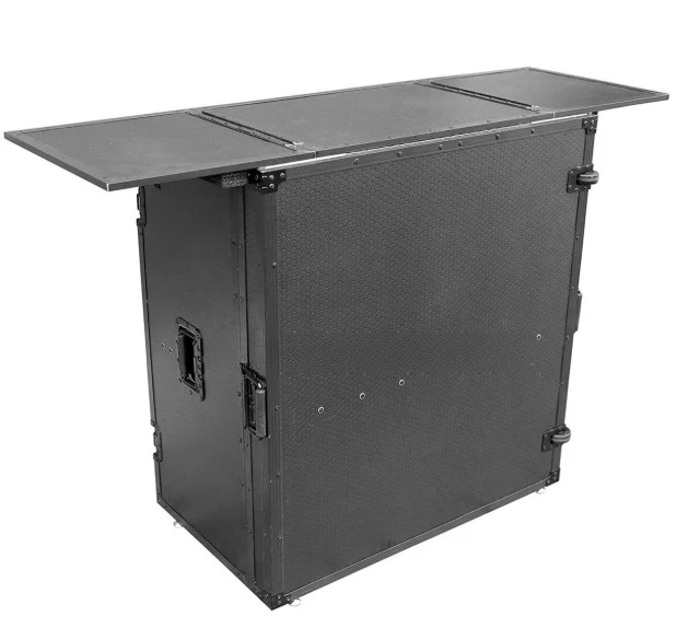 Portable Foldable DJ Booth Flight Case Table Mobile Mixing Console Stand Professional Bar Nightclub Performance Controller Desk
