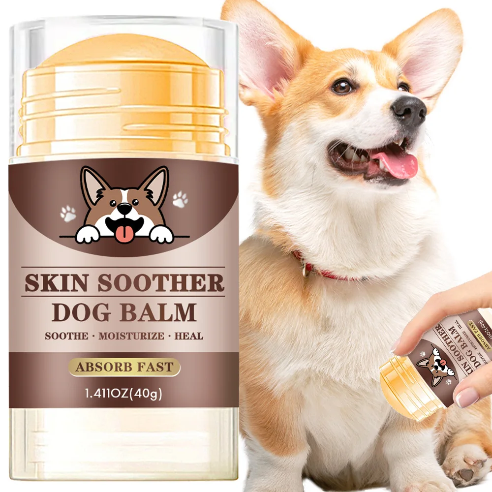 Skin Soother Dog Balm, 1.41oz Balm Stick for Pets, Soothe & Heal Dry Paws, Natural Beeswax & Vitamin E, Fast Absorbing