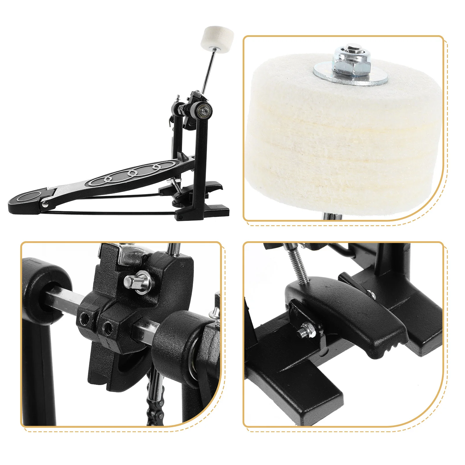 

1pcs Single Bass Pedal Aluminum Alloy For Drum Set Practice Performance Replacement Parts Accessory Drum Kit Pedal