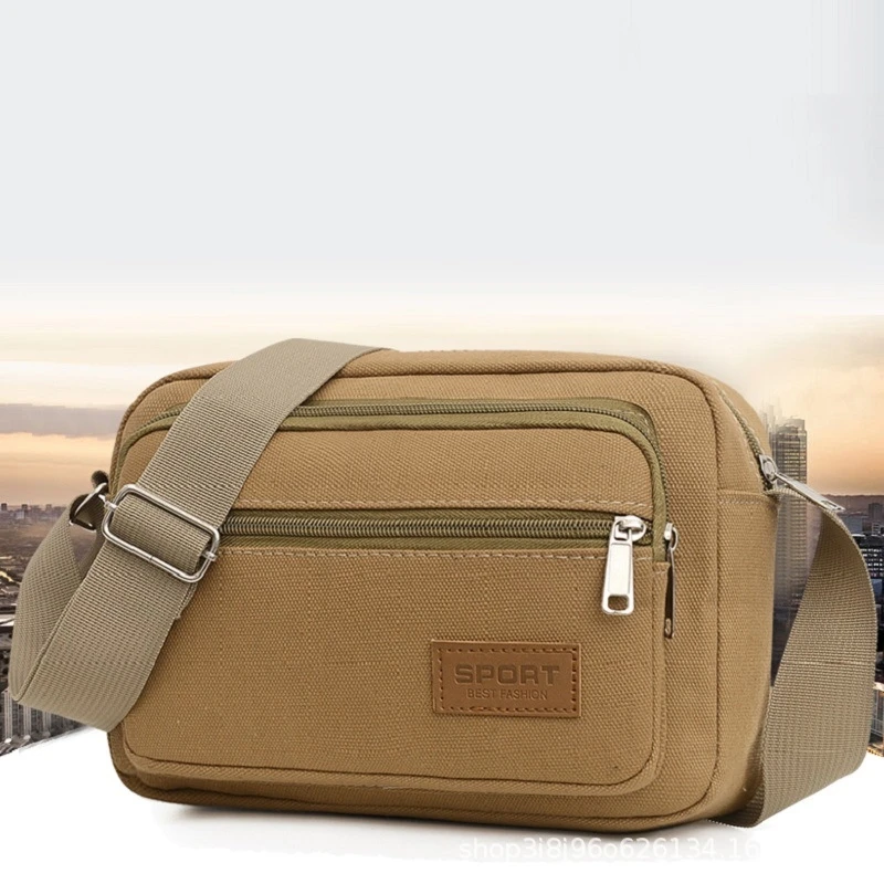 Men Canvas Shoulder Bags Casual Tote Travel Men's Crossbody Bag Luxury Messenger Bags Multi Pocket Bag Men Purses And Handbags