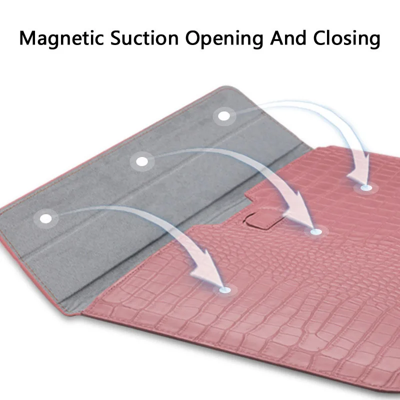 Leather Laptop Bag Tablet PC Sleeve Waterproof Notebook eBook Hand Bag With Foldable Stand Magnet Hasp for Macbook iPad HUAWEI