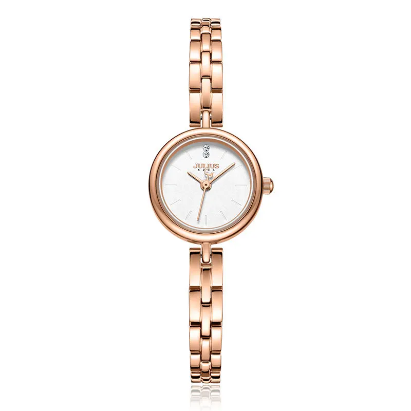 

Женские часы, простые темпераментные роскошные круглые водонепроницаемые кварцевые часы со стальным ремнем