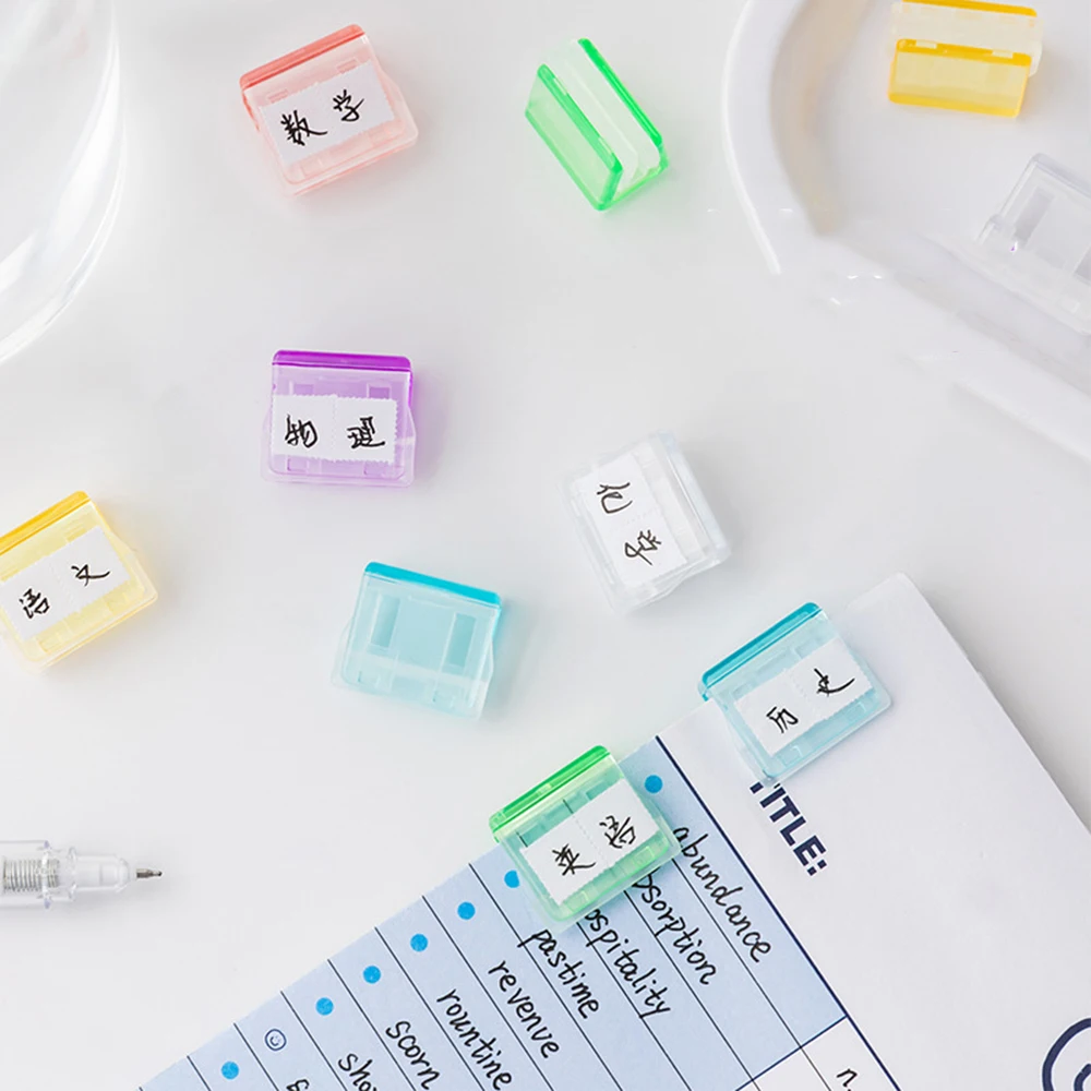 10pcs Paper Clips Set Transparent Colorful Page Holder Paper Clip File Index Documents Bookmarks Office School Desk Organizer