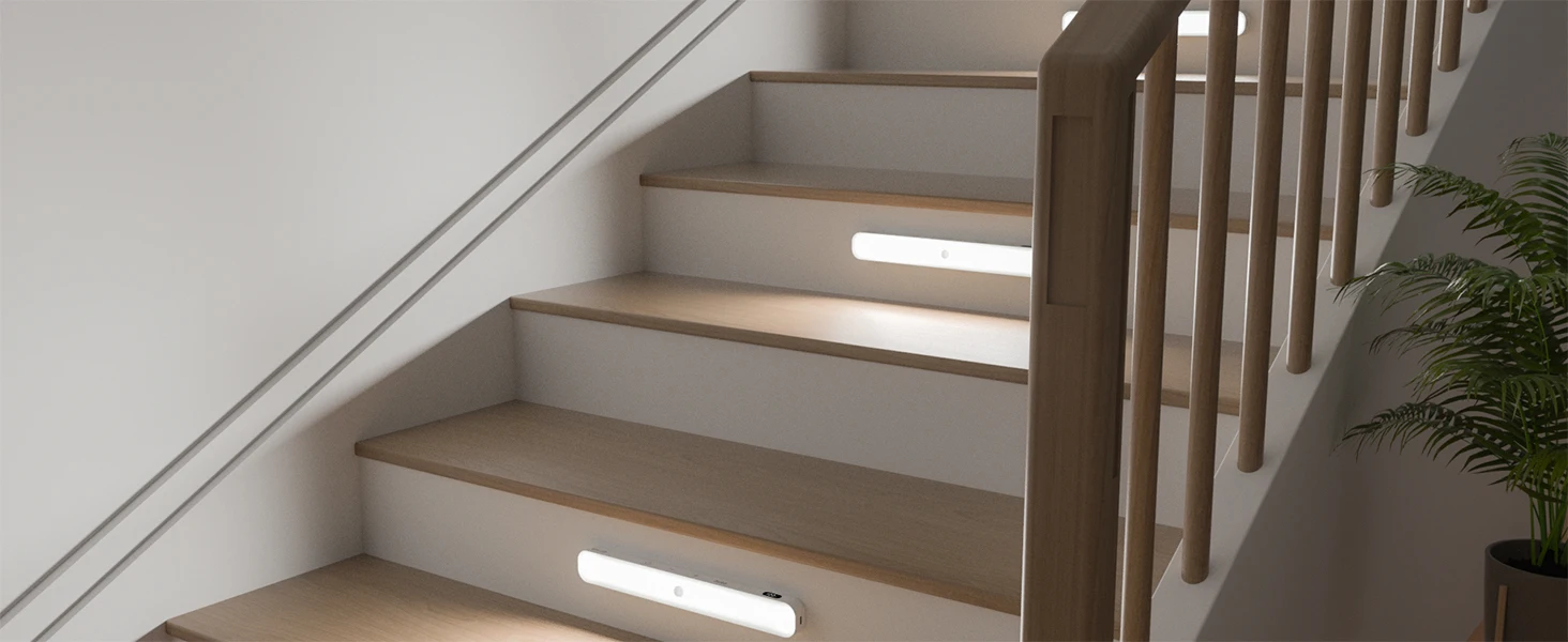 WILLED Motion Sensor Cabinet Light Battery Display 60 LED Touch Light Bar Wireless Rechargeable Battery Night Light