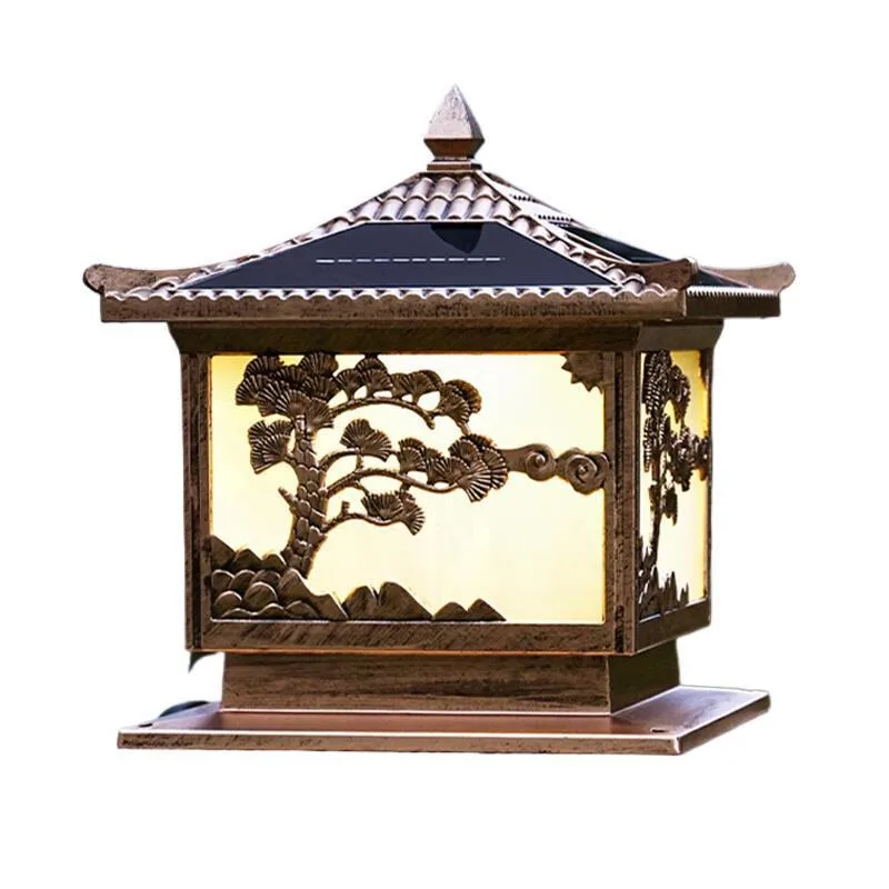 

Solar stigma lamp, electricity connection outdoor wall lamp, both sides of the villa gate, outdoor waterproof courtyard pillar