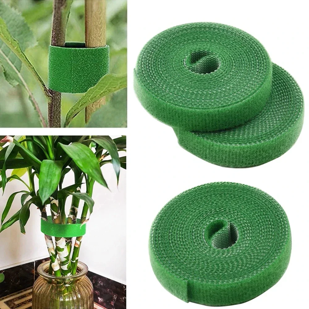 5M Nylon Pianta Fasciatura Cravatta Riutilizzabile Pianta Gancio Loop Cravatte Verde Nastro di Fissaggio Canna di Bambù Wrap Supporto Accessori Per Il Giardino di Casa