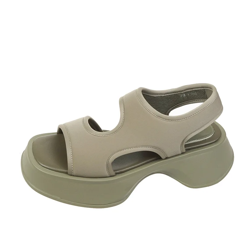 Thick Bottom Ladies Sandals Height Increase Beach Shoes Peep Toe Sandal