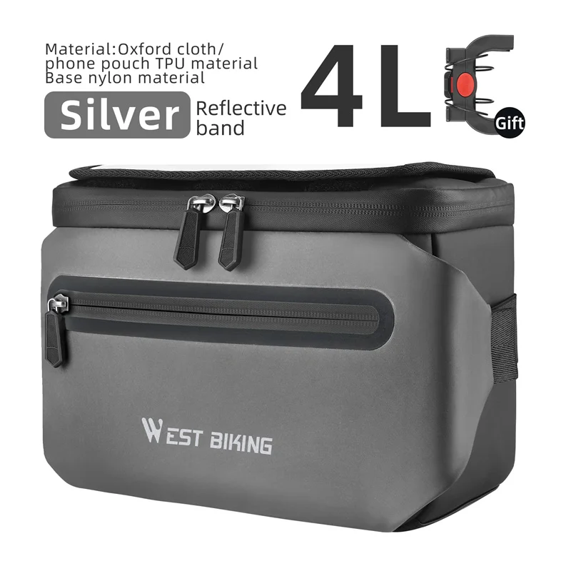 West Biking Waterproof Bike Handlebar Bag with Touch Screen Support