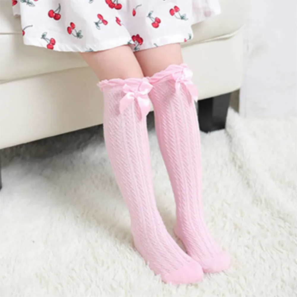 Soft Cotton Kawaii Girls Boys Sock Bow Princess Kids Socks Newborn Toddler Baby Long New Girls Tube Socks Child Leg Warm