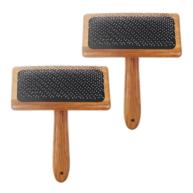 2Pcs Wool Carders, Wool Carding Comb, Hand Carders For Wool, Comb Bamboo Air Cushion Fur Rugs