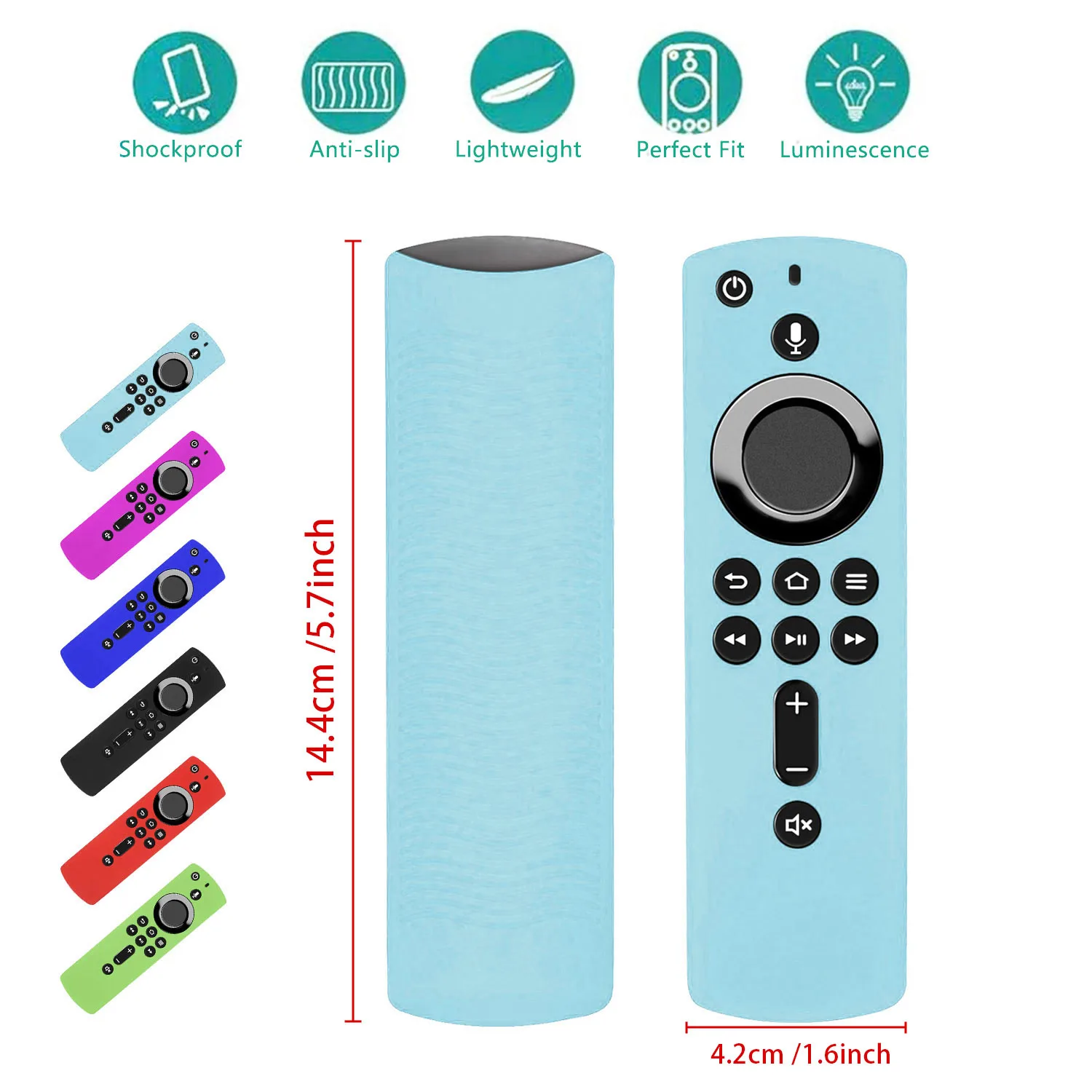 Protective Silicone Case Fit for Amazon Alexa Fire TV Stick Remote Control Cover Shockproof Anti-Slip Durable Controller Sheath