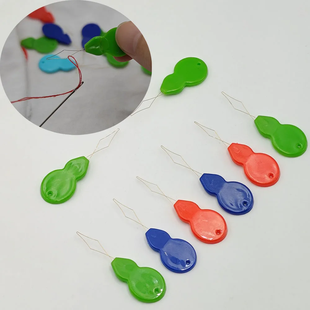 12pcs Plastic Sewing Needle Thread Gourd Wholesale Color Threader  Automatic Sewing Machine DIY Tool Handmade Sewing Accessories