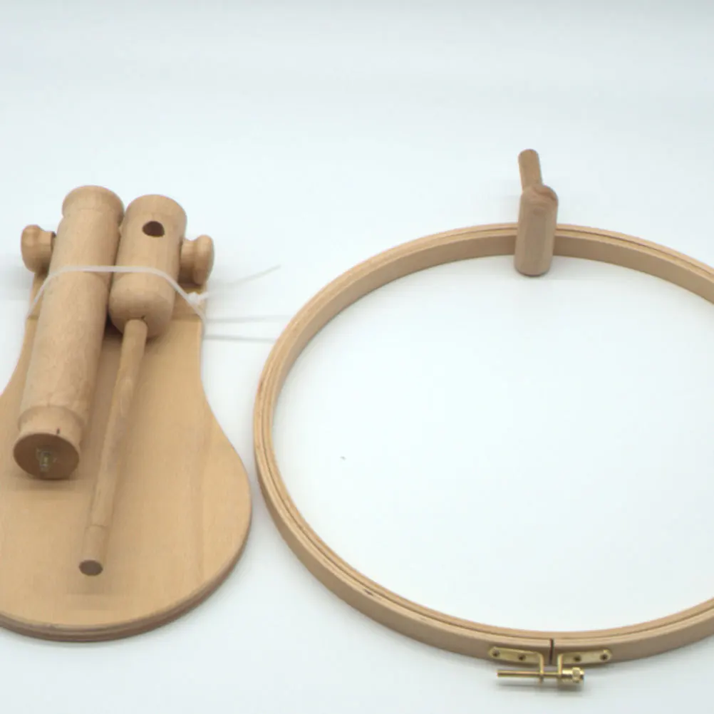 

1Set Hardwood Embroidery Hoop Cross Stitch Frame Rotary 360 Degree Adjustable Height Embroidery Rack Kit Handmade Tool Set