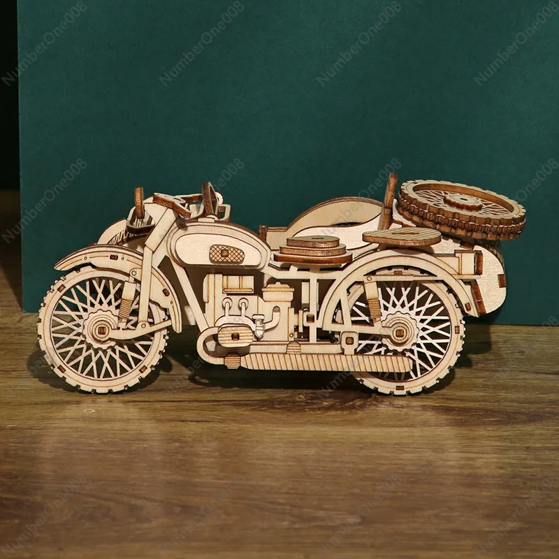 Diy 3D Wooden Puzzle Motorcycle Model Kits To Build Wooden Construction Handmade Craft Unique Gift G207