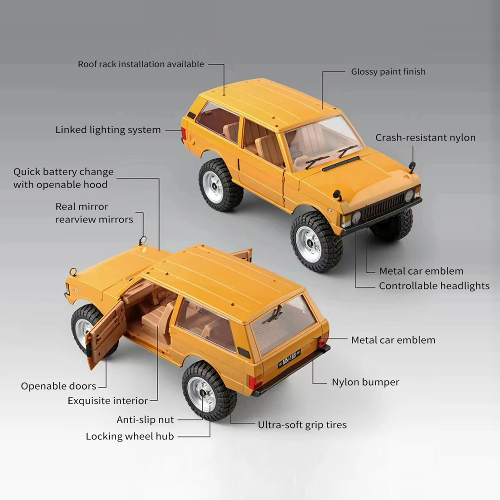 Remote Control Car, 1:12 Scale Remote Control Crawler for Kids Adults 2.4Ghz 4WD Rechargeable Remote Control Car Toy