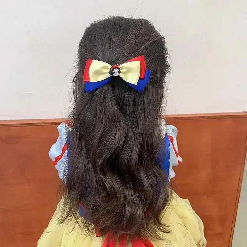 Cartoon Snow White Children\'s Hairpins Cartoon Peripheral Disney Creative Bow Cute Sweet Headwear Hairpins Small Gifts Wholesale