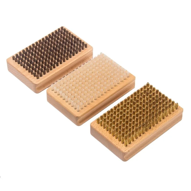 Snowboard Waxing Brush, Veneer Waxing Cleaning Polishing Horse Hair Brush, Copper Wire Brush