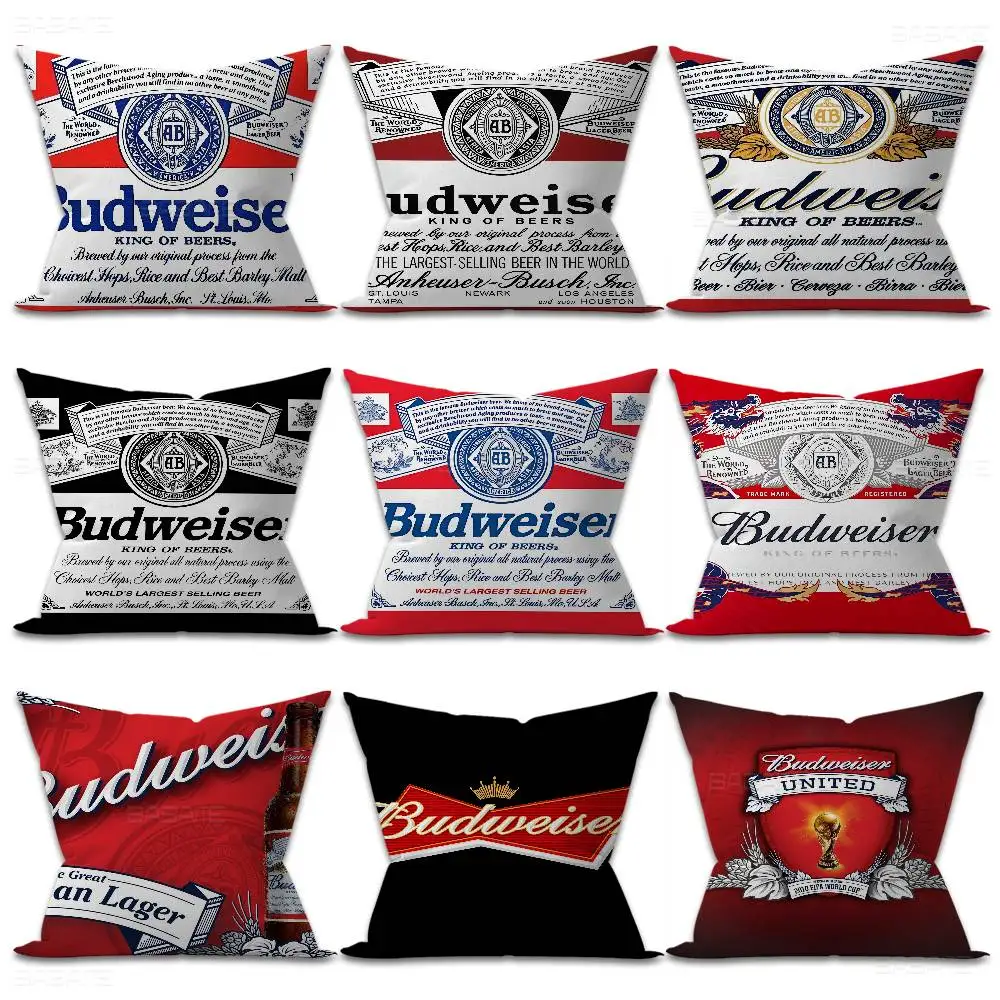 King Of Beer B-Budweiser Pillow Gifts Home Office Furnishings Bedroom Sofa Car Cushion Cover case 45x45cm