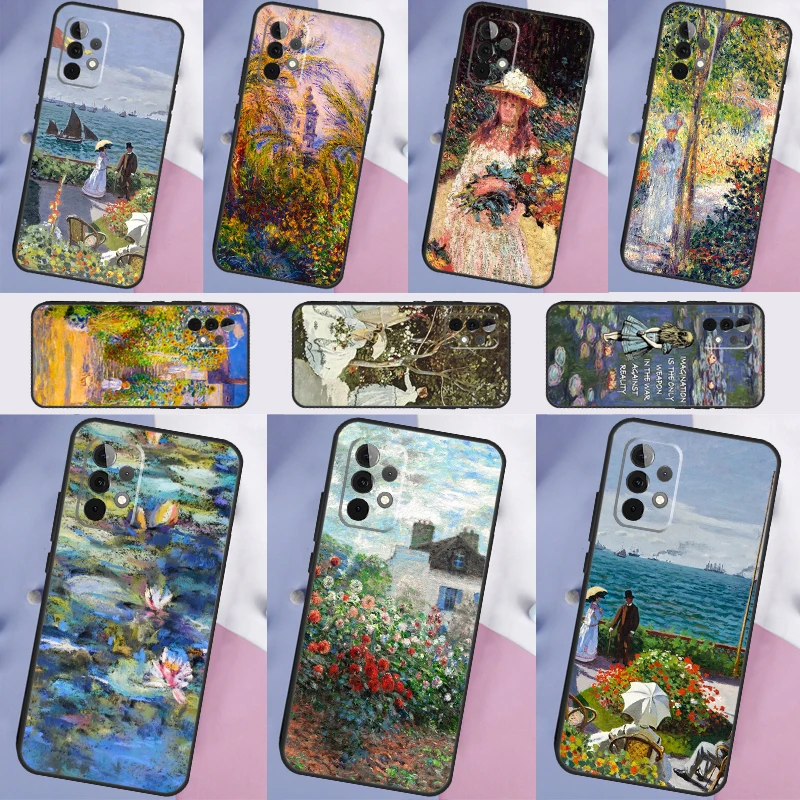 Claude Monet Garden Lotus Bridge Phone Case For Samsung Galaxy A54 A34 A14 A13 A23 A33 A53 A73 A12 A22 A32 A52 A71 A51