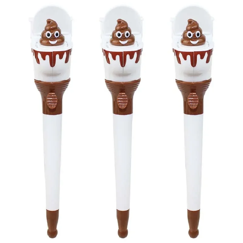 New Funny Toilet Poop Ballpoint Pen Bounce Pens To Joke Fun Poo Decompression Pens Kids Novelty Gifts Korean Stationery