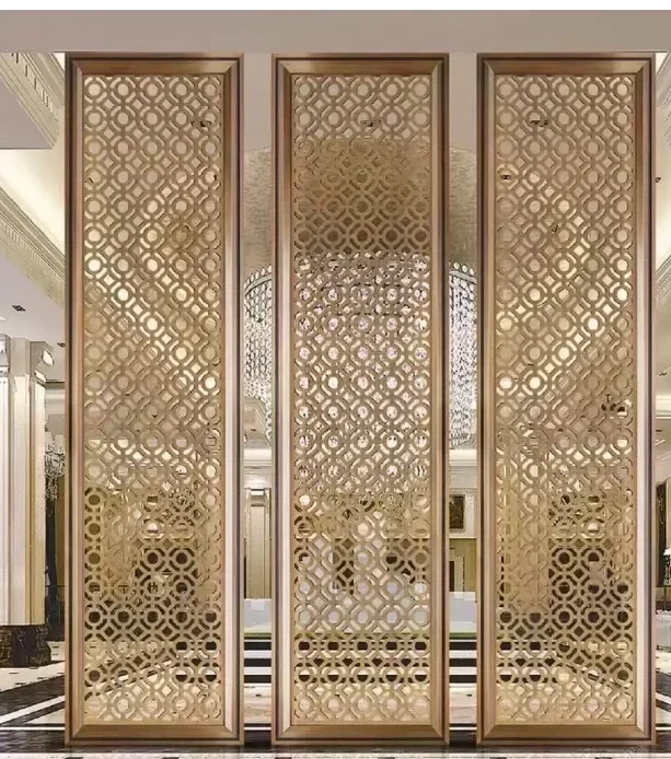 Laser Cut Stainless Steel Screen Partition Fixed Room Divider For Wall Decor Salon Panel