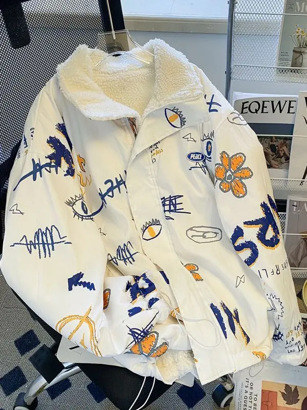 

Женская двусторонняя одежда больших размеров Thiened Fce, осенне-зимняя куртка, модная повседневная верхняя одежда, удобное пальто