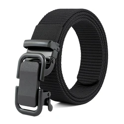 Cinturón de nailon para hombre y mujer, correa de lona táctica multifuncional, accesorios de calidad, hebilla automática, caza al aire libre