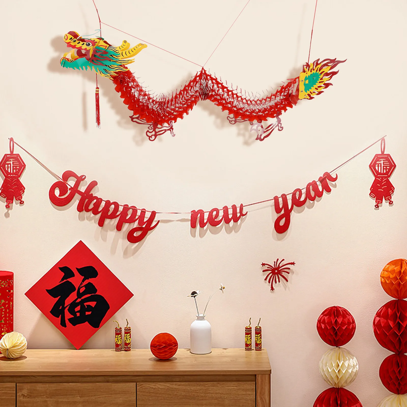 1.5m Chinese Dragon Lantern Plastic Hanging Decoration Perfect for New Year Spring Festival Chinese Dragon Lantern view 6