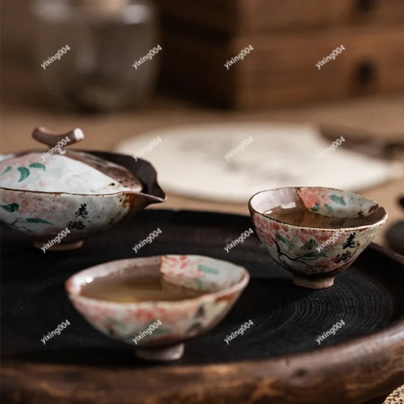 Hand‑Painted Coarse Clay Tea Cup, Large Single Teacup for Home Gongfu Tea Drinking 3