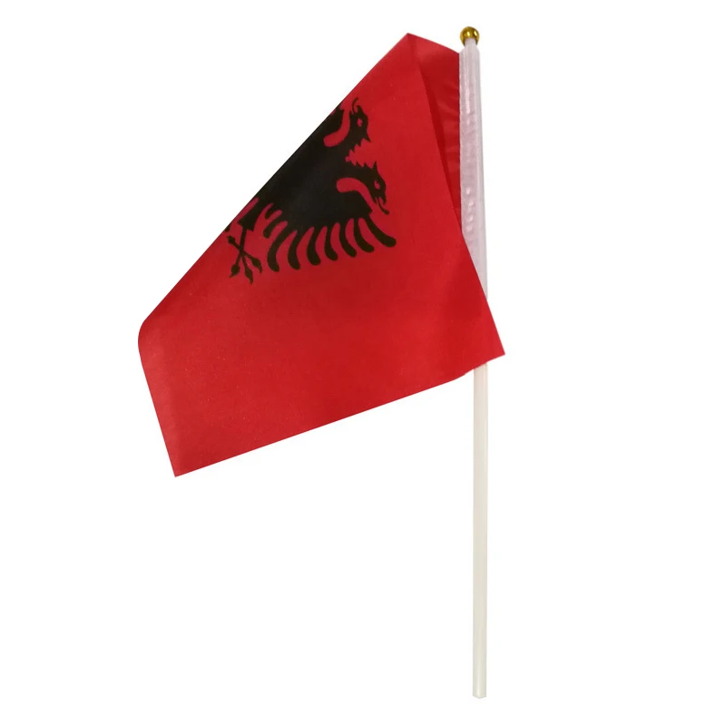 xvggdg  100pcs  14 * 21cm   Albania    hand flag Promotion Wholesale Small  Albania   Hand Waving National Flag