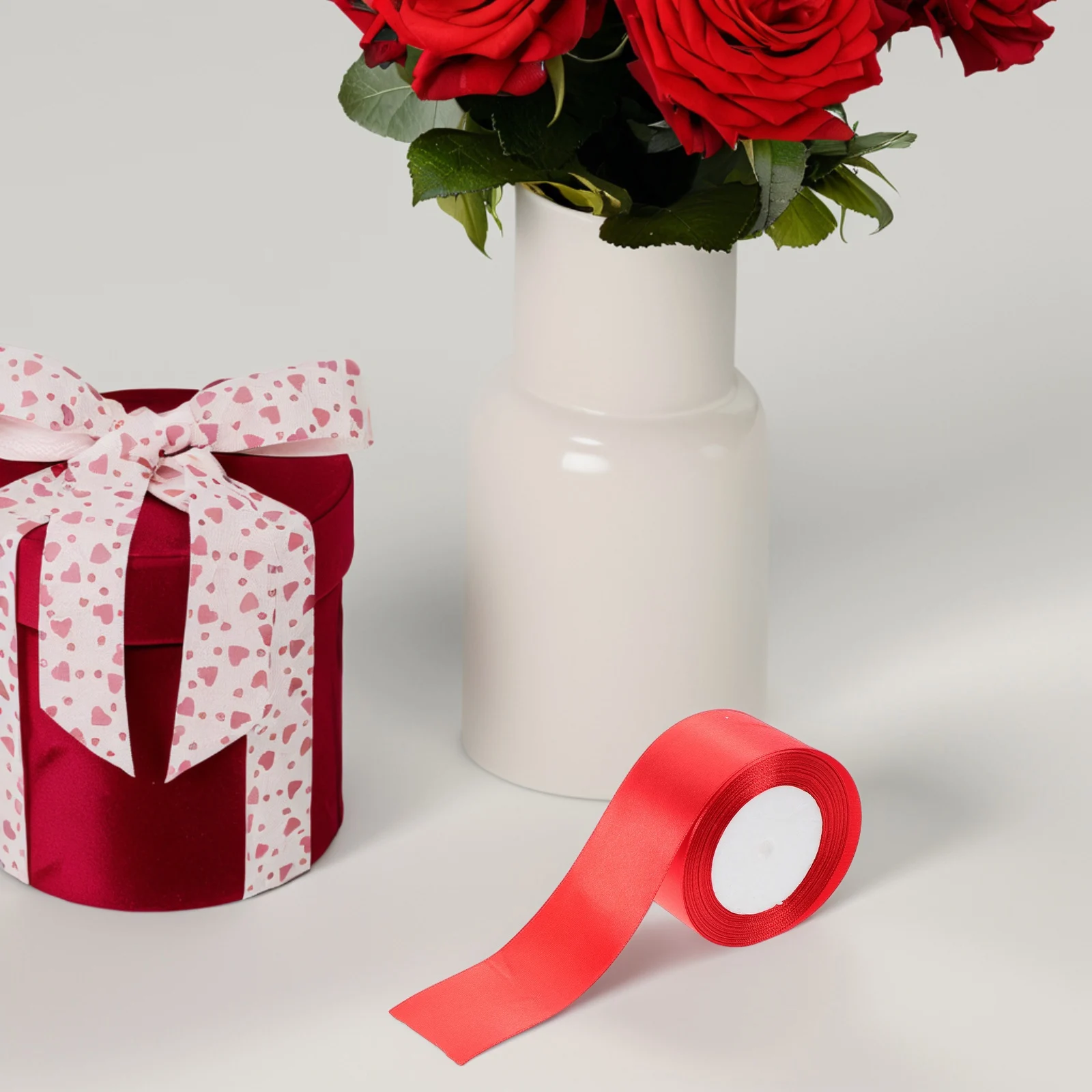 

Red Ribbon Thin Ribbons Bulk Burgundy Christmas Decorations Fabric Ribbon Wedding Valentine Birthday Party Supplies
