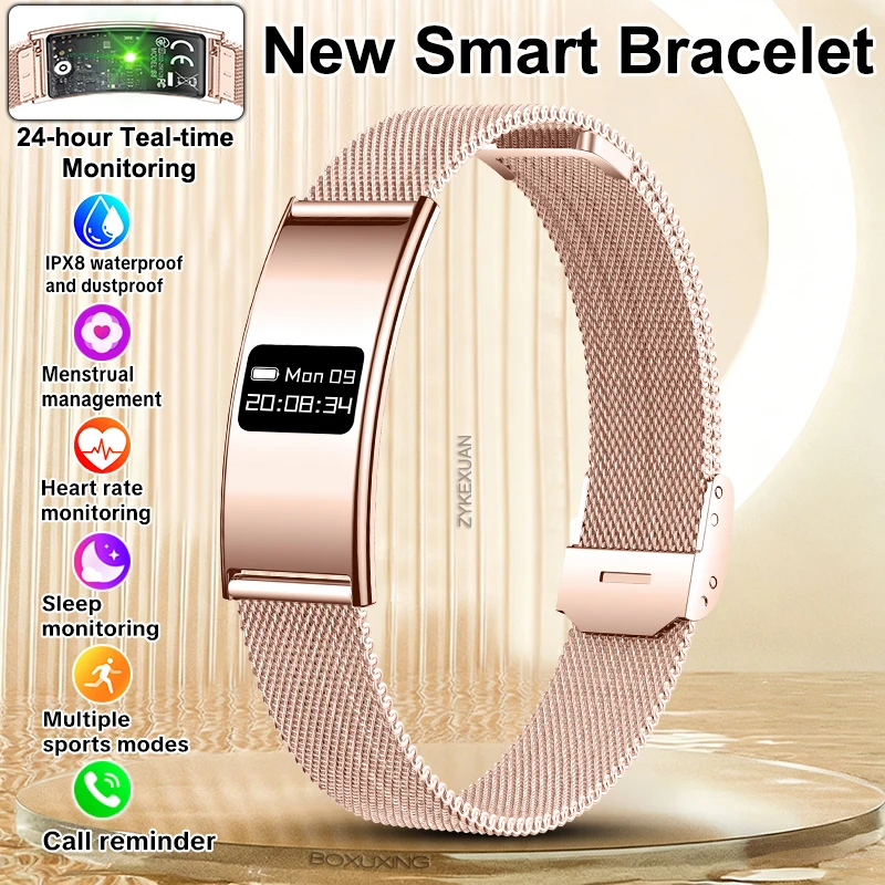 

Новые модные женские смарт-часы 2026 года: ультратонкий фитнес-трекер с мониторингом сердечного ритма и здоровья, водонепроницаемость IPX8