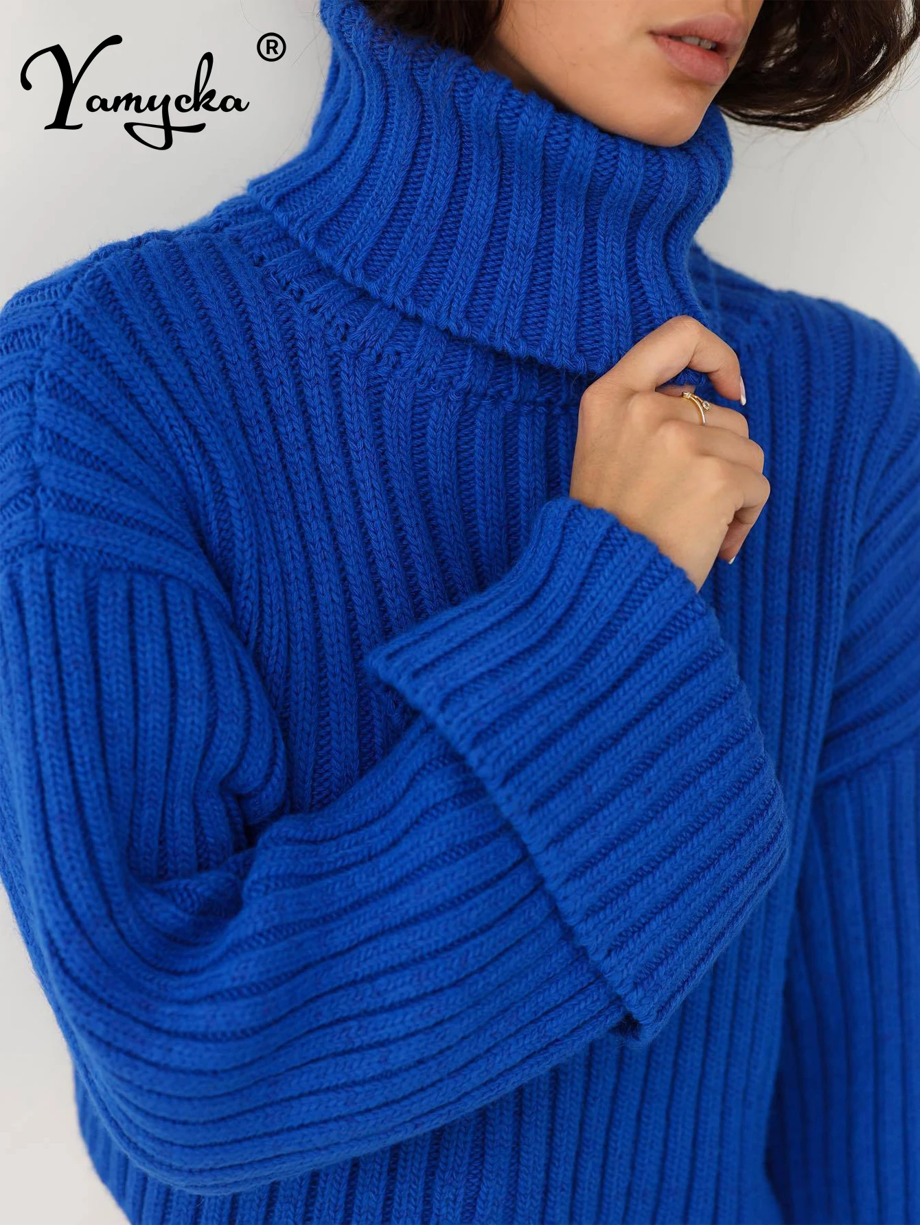 Sexy Fashion Turtleneck Sweater Women Winter Woman Clothing Knitted Outerwears Long Sleeve Top Warm Cropped Sweaters Knitwears