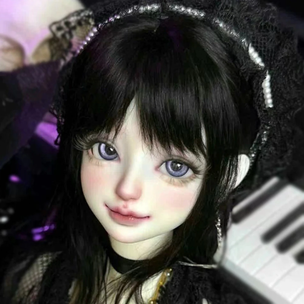 New 1/3 BJD Doll Head No Makeup Resin Doll Smile Women Head DIY Doll Accessories 1/3 BJD Toys Without Makeup Gifts
