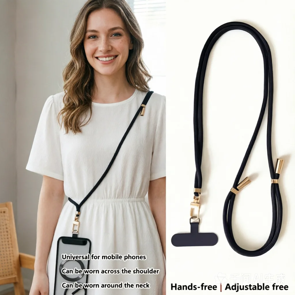 Adjustable Crossbody Phone Lanyard: Premium Metal Clip, Anti-Drop & Shockproof. Stylish Chain for iPhone, Samsung & Android