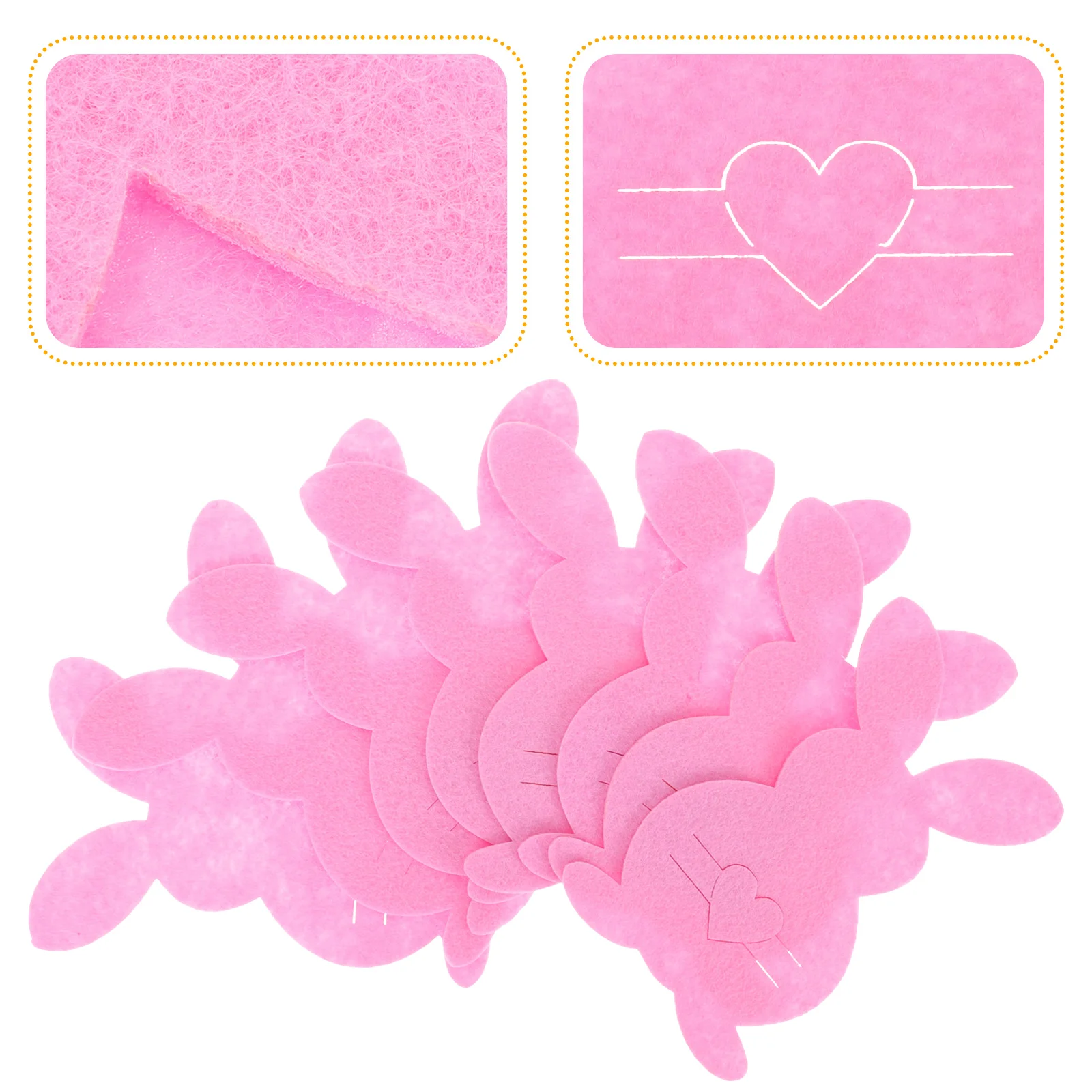 8 Uds. Suministros de conejito, bolsa para cubiertos, soporte decorativo para mesa, tela no tejida rosa