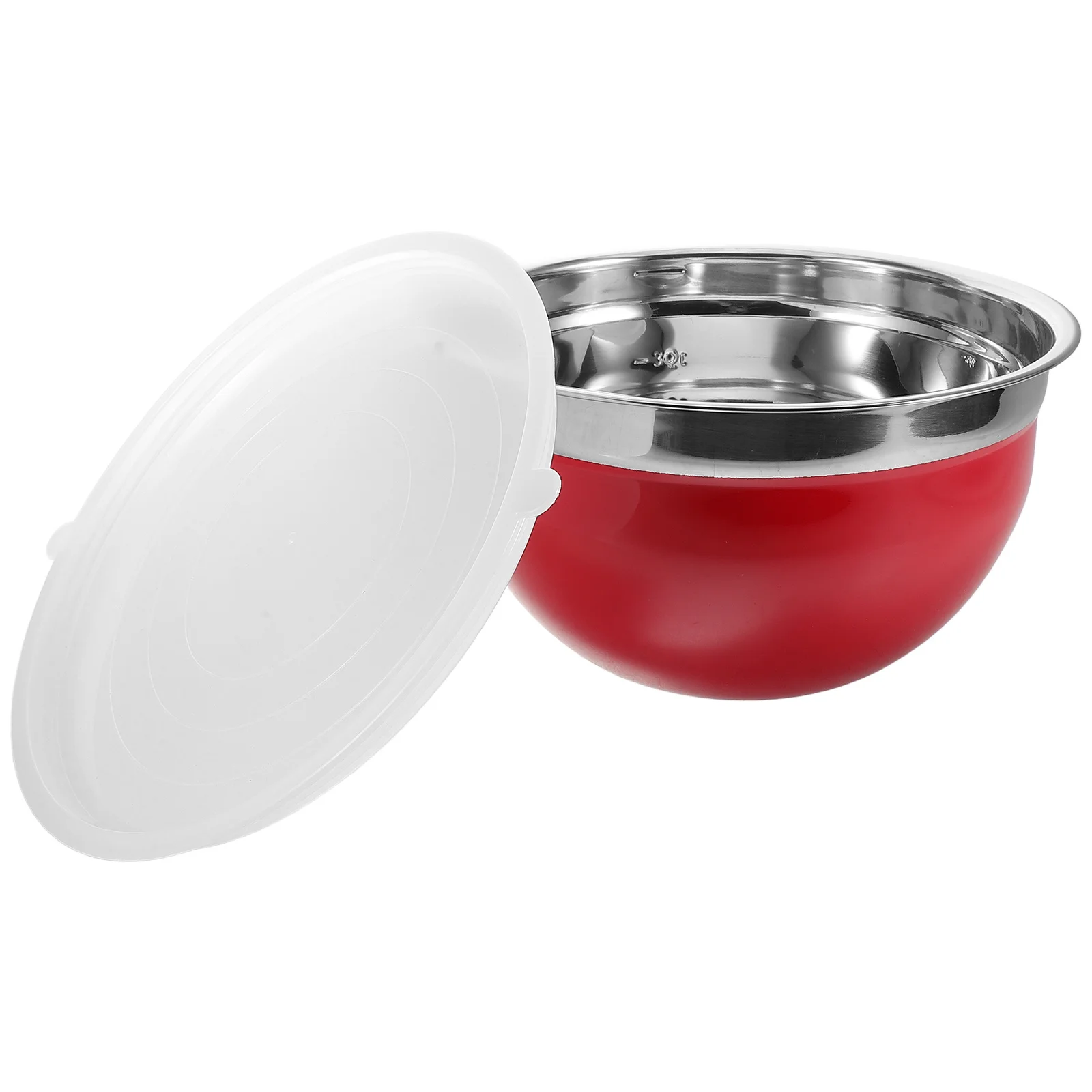 Cuenco para mezclar de acero inoxidable de 24Cm, contenedor de almacenamiento de alimentos, tazón para sopa y arroz, estilo japonés, a prueba de fugas, aperitivos, salsa de huevos, plato para hornear Rojo