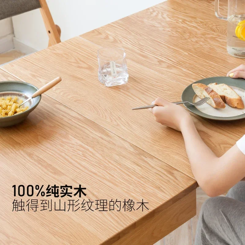 Simple modern oak small apartment retractable dining table