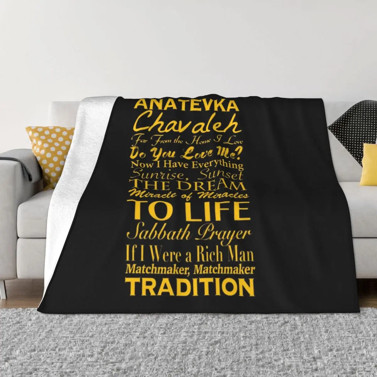 

Fiddler on the Roof - Song List Classic T-Shirt Throw Blanket Custom Thin Blankets