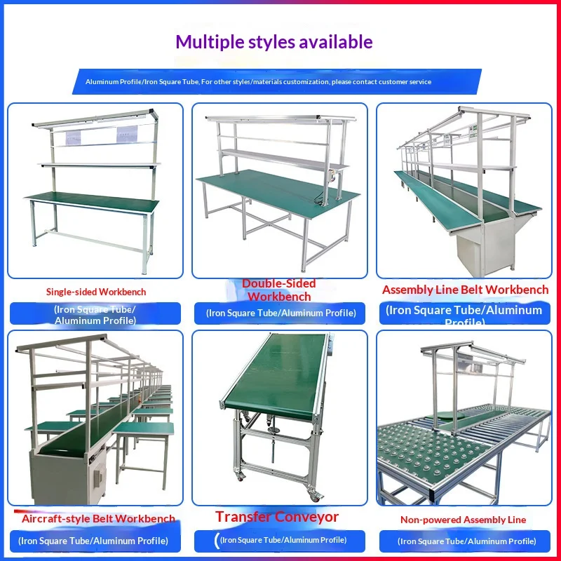 Anti-static Single-sided Workbench with Lights Factory Workshop Production Line Operation Aluminum Profile Packaging Table