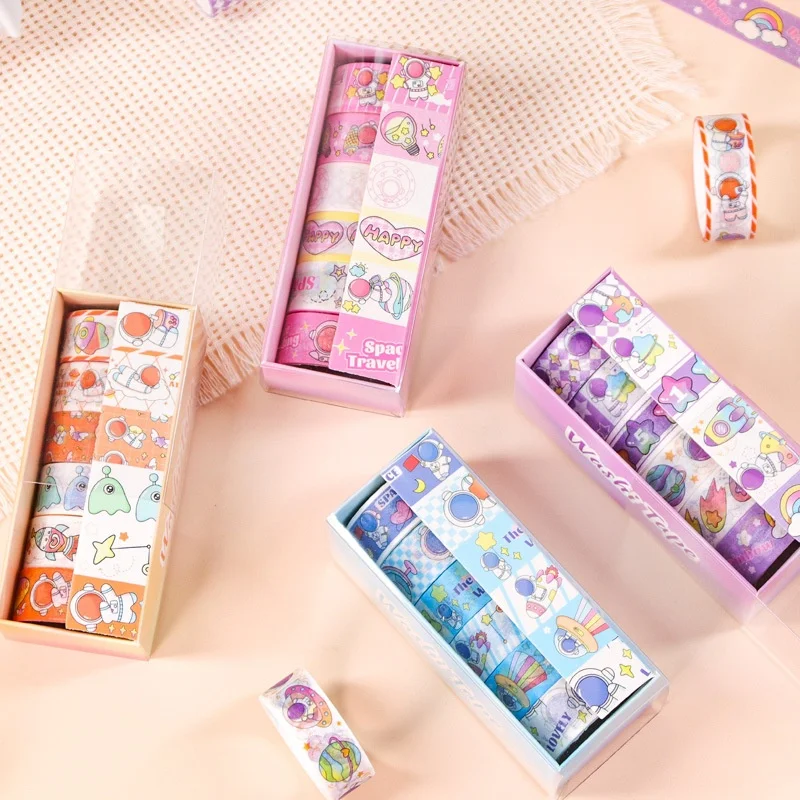 12box-lot-kawaii-astronaut-tape-creative-scrapbooking-diary-adhesive-masking-tape-stationery-gift