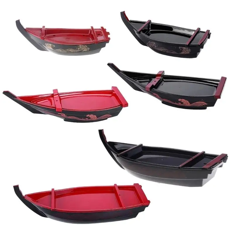 E8BD Sushi Serving Ship Plate Elegant Tableware Sashimi Serving Plate Plastic Texture Suitable for Sashimi and Appetizers