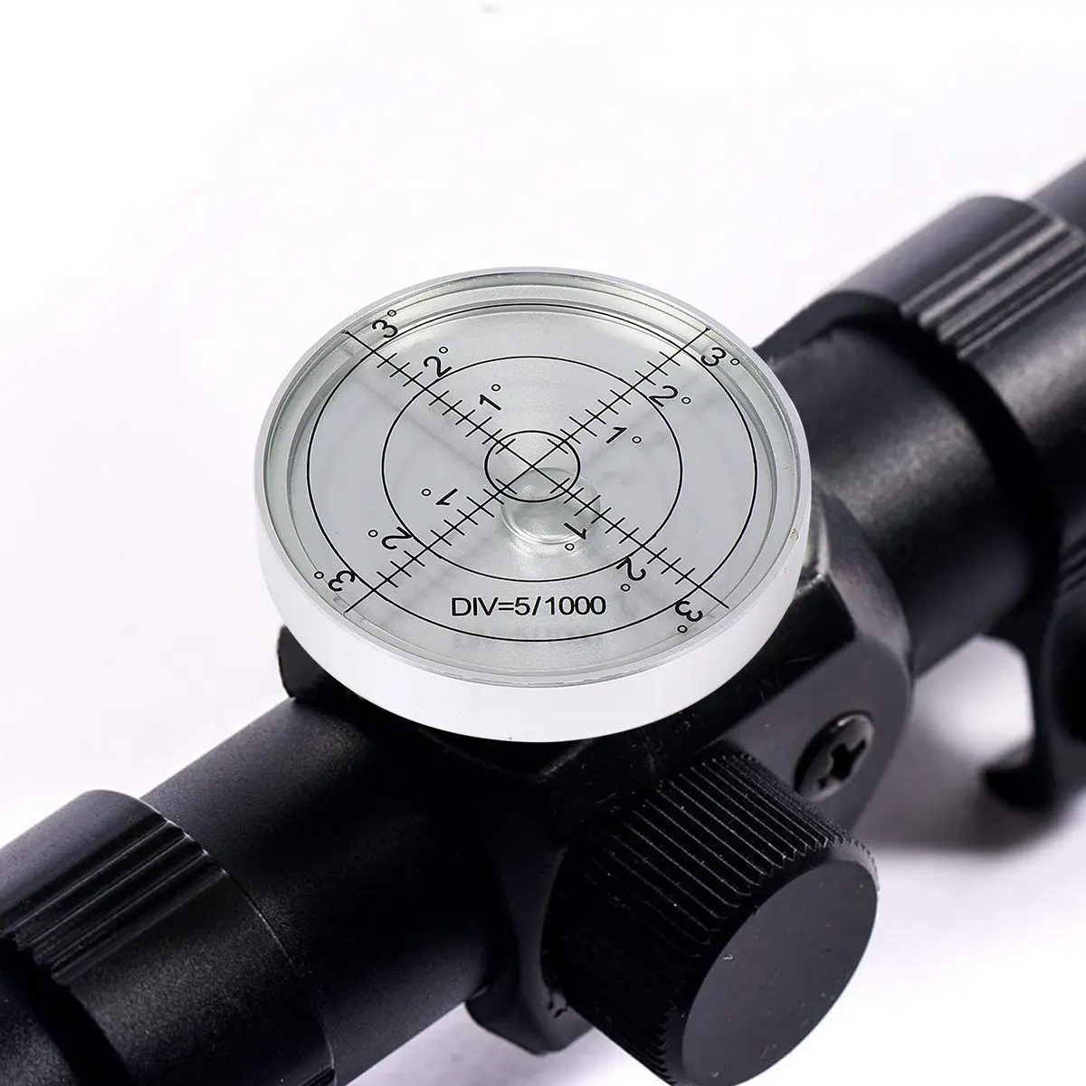 Circular Bubble Level Small Portable Metal Liquid Horizontal Spirit Level for Outdoor Construction Surveying Mapping Use Silver