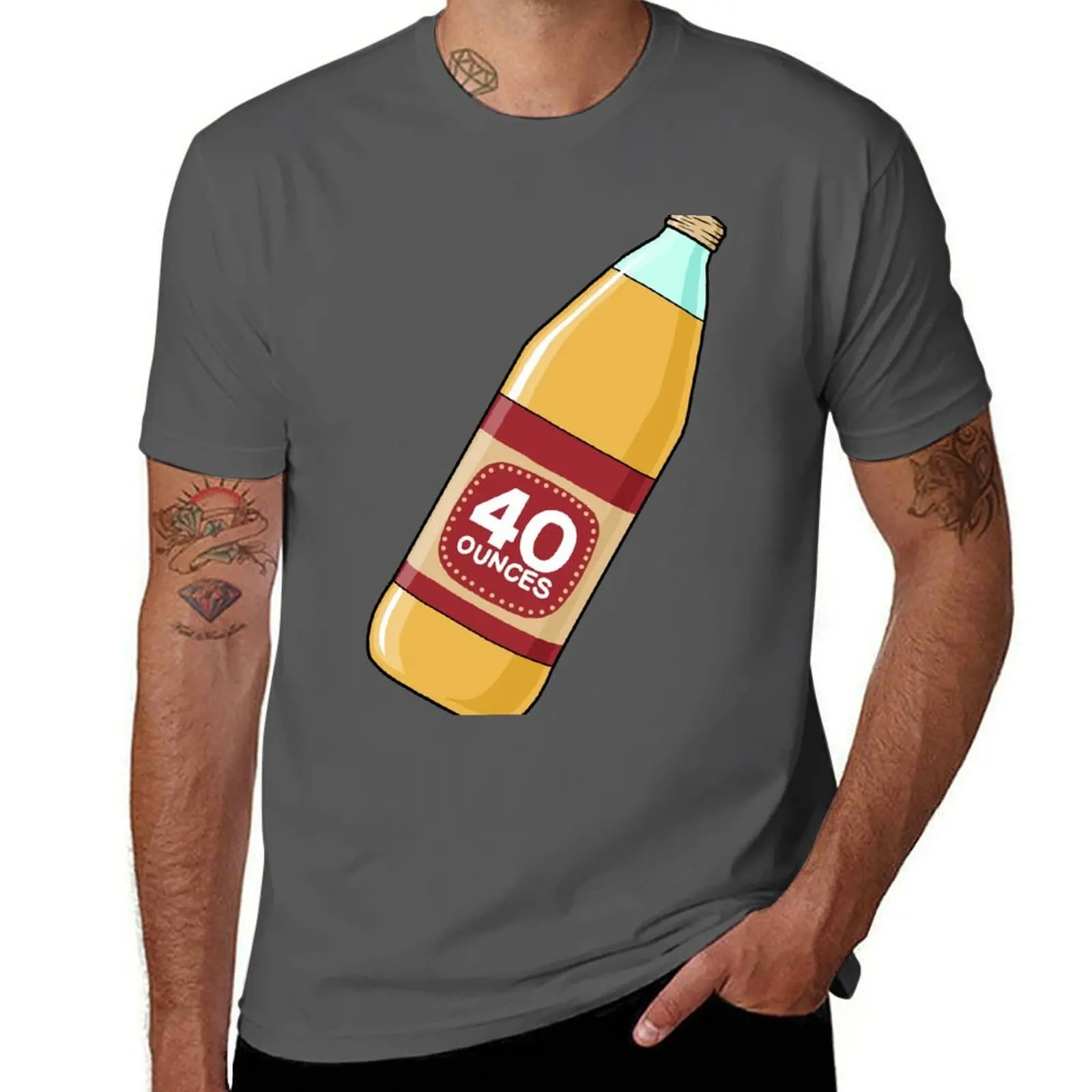 40oz 40 ounce oz Bottle T-Shirt Big Size Simple T-Shirt