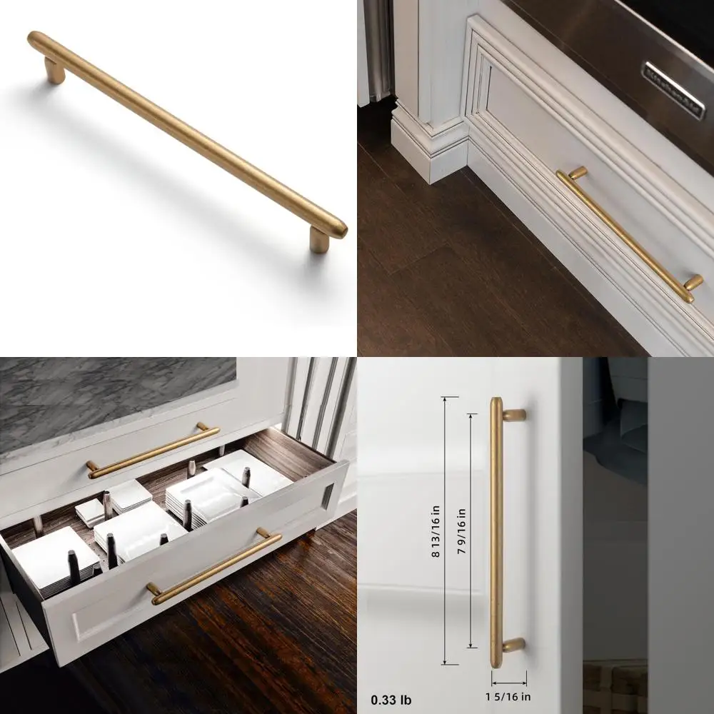 

Античная латунная цилиндрическая ручка, 7 шт., 9/16 дюймов, гладкая линейная конструкция для кухонных шкафов и мебели