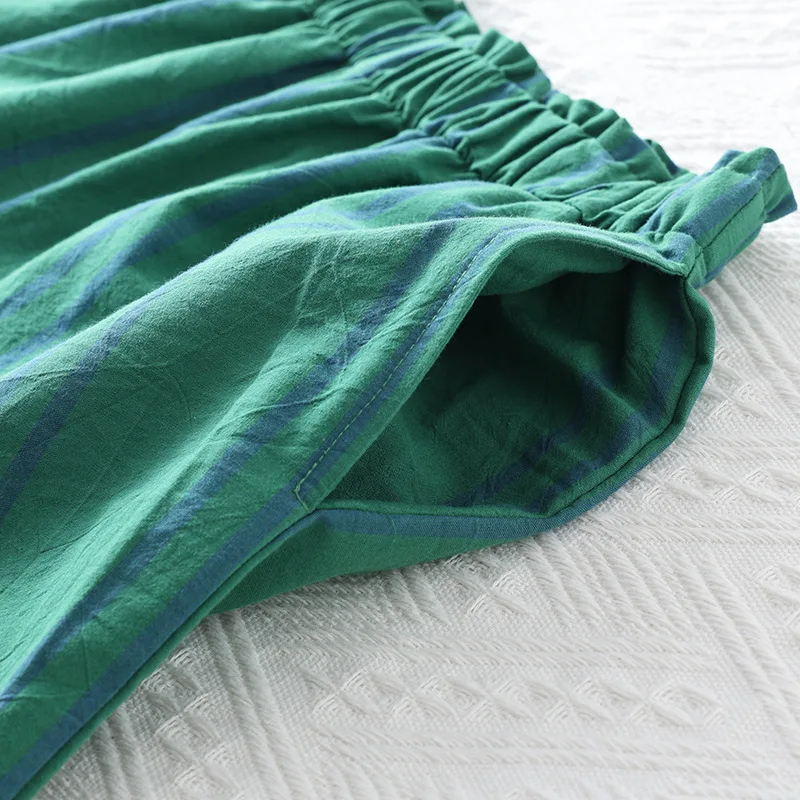Women's 100% Cotton Striped Lounge & Sleep Shorts. Ultra-Soft, Loose Fit, Breathable Summer Comfort Bottoms for Home Wear