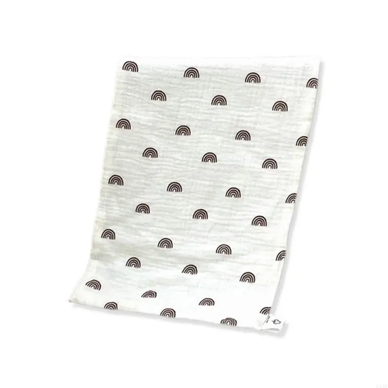 

F19F Multipurpose Towel Cotton Handkerchief Soft Comfortable Baby Bib Triangular Burp Cloth 4-Layer for Age 0 to 3 Year