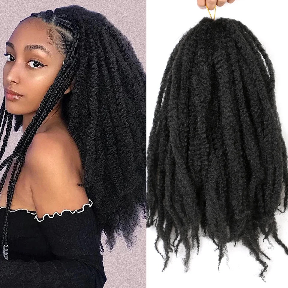 

18-дюймовые плетение волос Marley Twist, вязанные крючком афро странные вьющиеся плетение волос Marley Twist Braids, синтетические наращивание волос для женщин